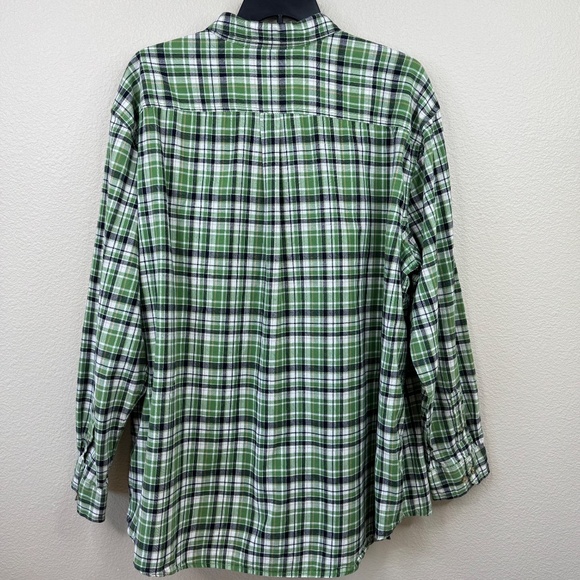 . John's Bay Big & Tall Mens Green Plaid LS Button Up Flannel Shirt Sz. 3XLT - Picture 10 of 11